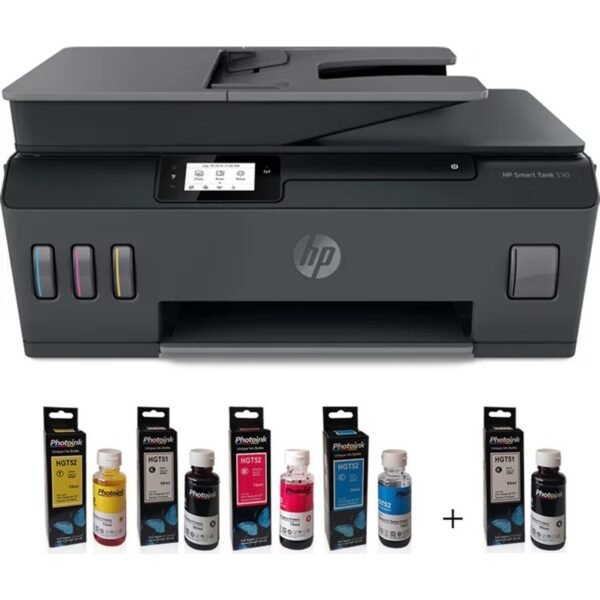 HP Smart Tank 530 4SB24A Wi-Fi + Tarayıcı + Fotokopi Renkli Çok Fonksiyonlu Tanklı Yazıcı + Photoink Mürekkep - Görsel 1