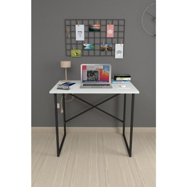 Bofigo 60X90 cm Çalışma Masası Bilgisayar Masası Ofis Ders Yemek Masası Beyaz - Görsel 3