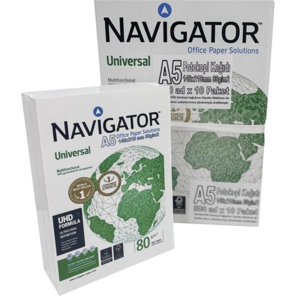 Navigator  A5 (148X210MM) Navigatör Yarım Boy Fotokopi Kağıdı 500 Ad x 10 Paket - Görsel 2