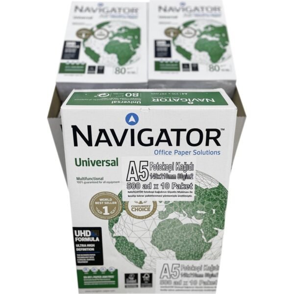 Navigator  A5 (148X210MM) Navigatör Yarım Boy Fotokopi Kağıdı 500 Ad x 10 Paket - Görsel 5
