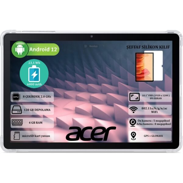 Acer Iconia M10 4 GB Ram 128 GB SSD 10.1" Wuxga (1920 x 1200 ) IPS Yeni Nesil Android Tablet NT.LFUEY.001 - Görsel 1