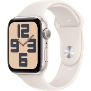 Apple Watch SE GPS, 40 mm Yıldız Işığı Alüminyum Kasa ve Yıldız Işığı Spor Kordon - S/M