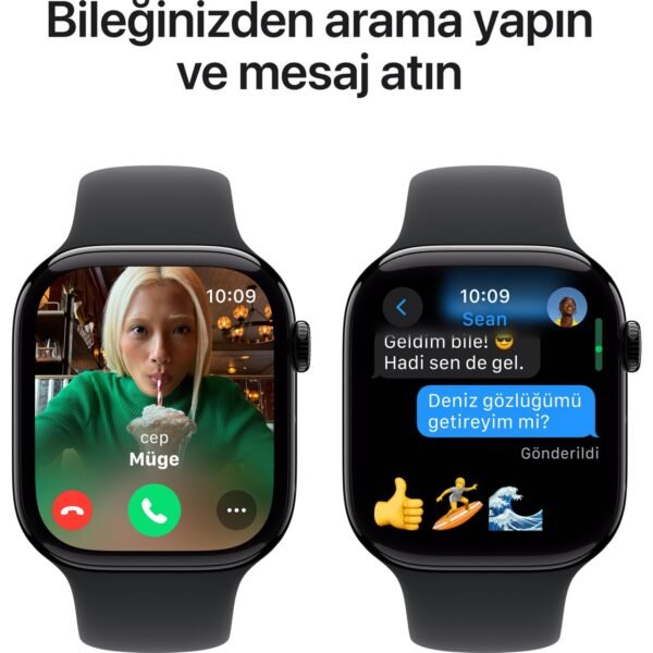 Apple Watch Series 10 GPS, 42 mm Simsiyah Alüminyum Kasa ve Mürekkep Moru Spor Loop - Görsel 7