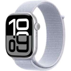 Apple Watch Series 10 GPS, 42 mm Gümüş Rengi Alüminyum Kasa ve Bulut Mavisi Spor Loop