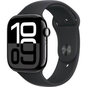 Apple Watch Series 10 GPS, 46 mm Simsiyah Alüminyum Kasa ve Siyah Spor Kordon - M/L