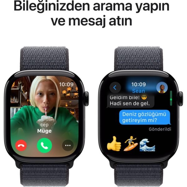 Apple Watch Series 10 GPS, 46 mm Simsiyah Alüminyum Kasa ve Mürekkep Moru Spor Loop - Görsel 7