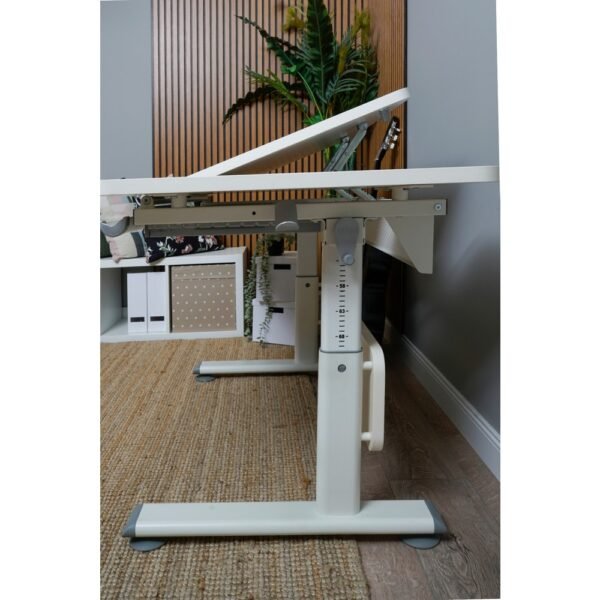 Creo Mobili Kompakt Çalışma Masası, Yükseklik Ayarlı Montessori Uyumlu - 130x70 Cm, Beyaz/Gri - Vega Simple - Görsel 6