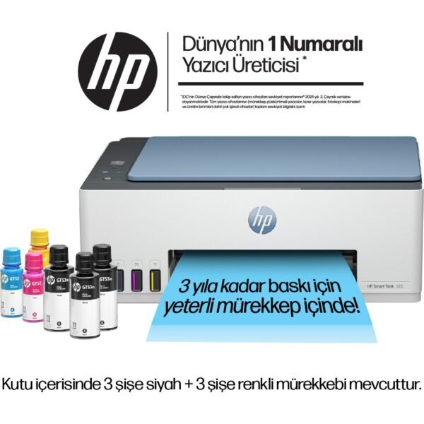 HP 1F3Y4A 585 SMART TANK - WIRELESS ALL-IN-ONE RENKLİ MÜREKKEP PÜSKÜRTMELİ TANKLI YAZICI 12PPM 1F3Y4A - Görsel 1