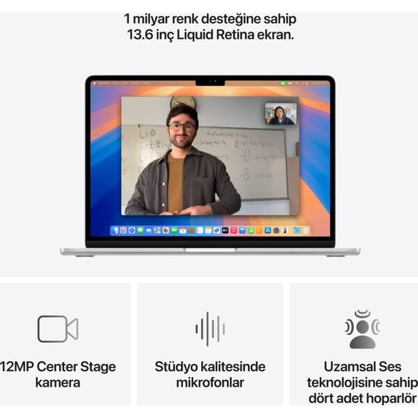 Apple MacBook Air M4 24GB 512GB SSD macOS 13" Taşınabilir Bilgisayar Gümüş MC654TU/A - Görsel 5