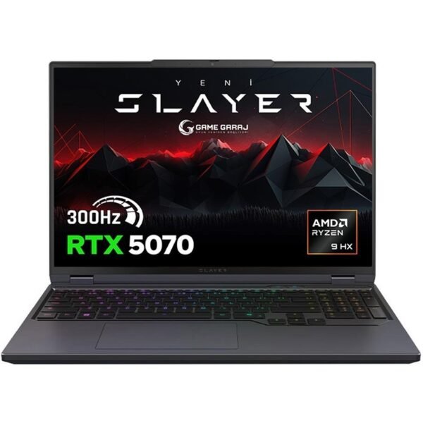 Game Garaj Slayer R9T-5070 C6 Amd Ryzen 9 8945HX 32GB Ram 1tb SSD RTX5070 16" 300Hz Qhd+ Freedos Oyuncu Laptop - Görsel 2